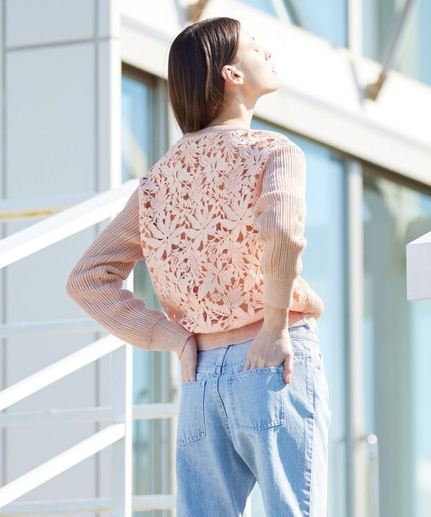 BEIGE， GARDENIA / クルーネックニット Peach