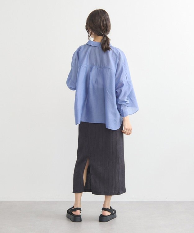 earth music&ecology 選べる丈カットナロースカート Charcoal Gray