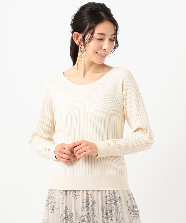 ANY SIS L 【洗える】キュウシンRIB ニット アイボリー