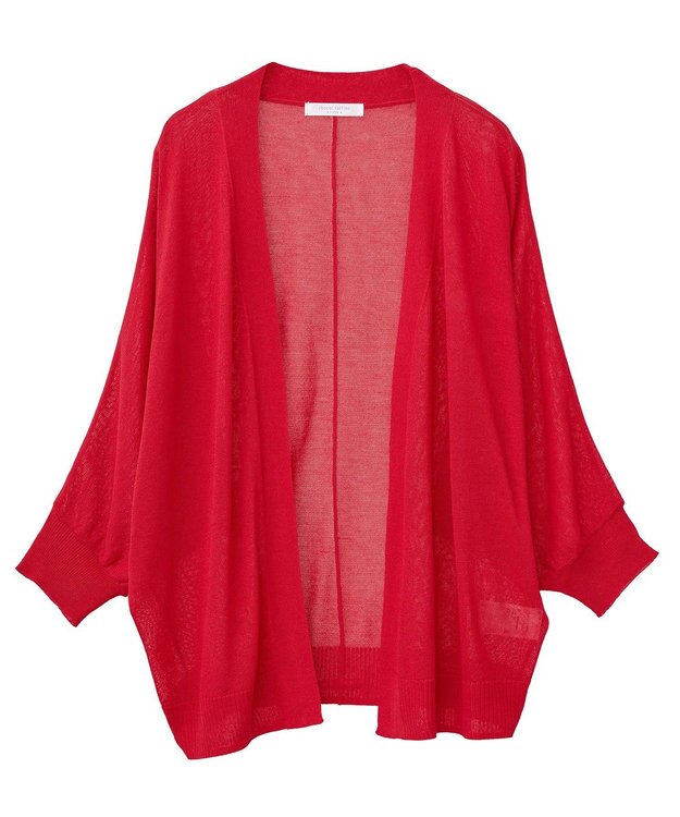 Green Parks 接触冷感七分袖カーディガン Red