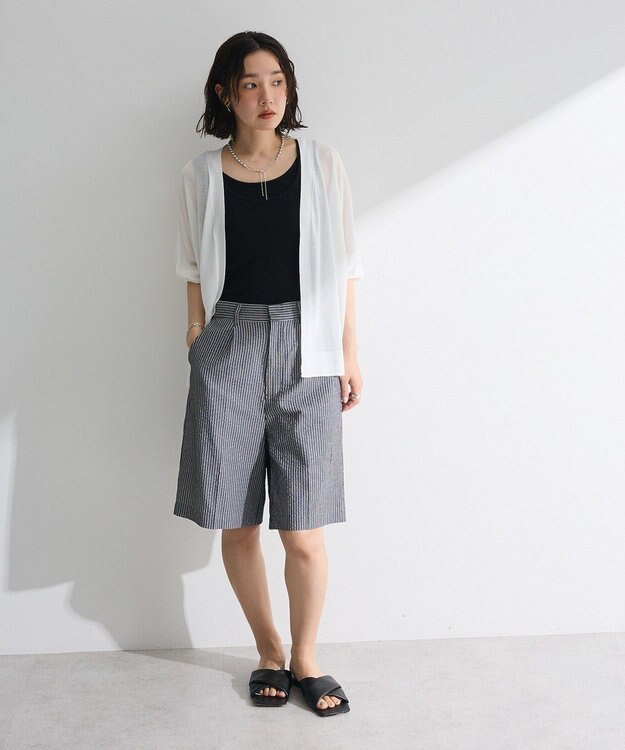 Green Parks 接触冷感七分袖カーディガン Off White