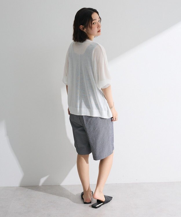 Green Parks 接触冷感七分袖カーディガン Off White