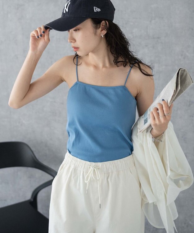 WEGO 【カップ付き/SMサイズ展開】なちゅ盛れカップインキャミ サックス