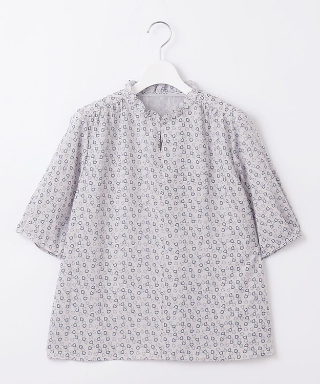 J.PRESS LADIES チェーンプリント スリットネック カットソー ライトグレー系5