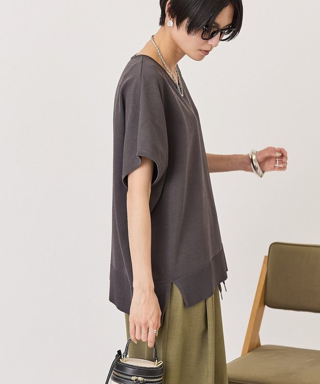 AMERICAN HOLIC ウォッシャブル デイリーニットプルオーバー Charcoal Gray