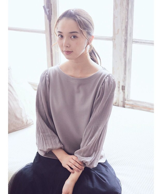 earth music&ecology マジョリカプリーツプルオーバー Pink Beige