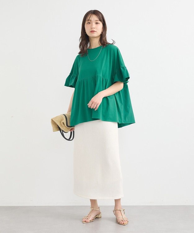 earth music&ecology 選べる丈カットナロースカート Ivory