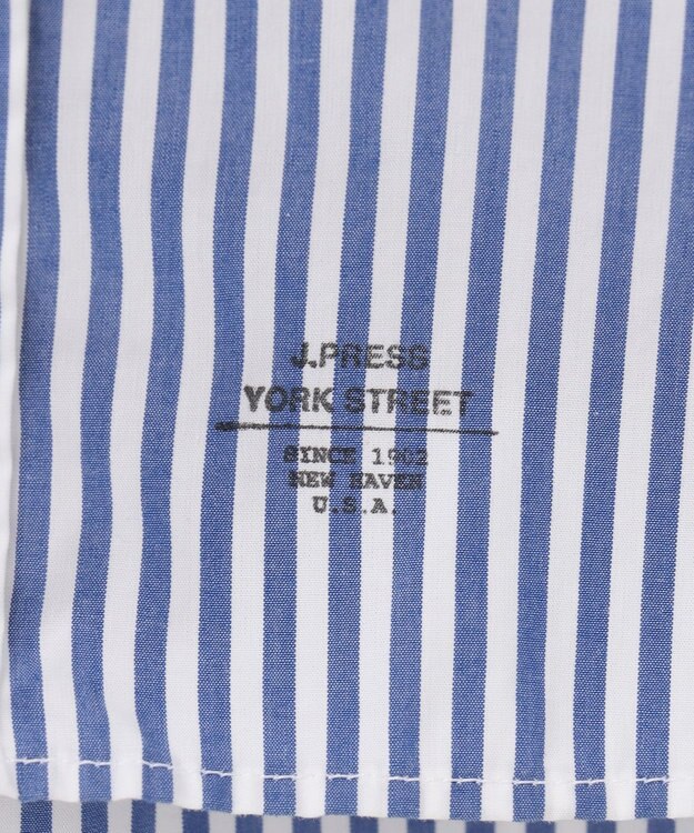 J.PRESS YORK STREET 【UNISEX】タイプライターストライプ バンドカラーシャツ ブルー系1
