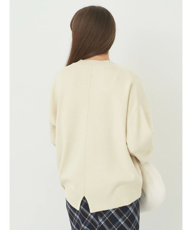 earth music&ecology アンチピリングバックスリットプルオーバー Ivory