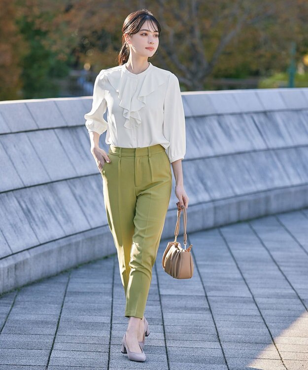 Tiaclasse 【洗える】フリルブラウス オフホワイト