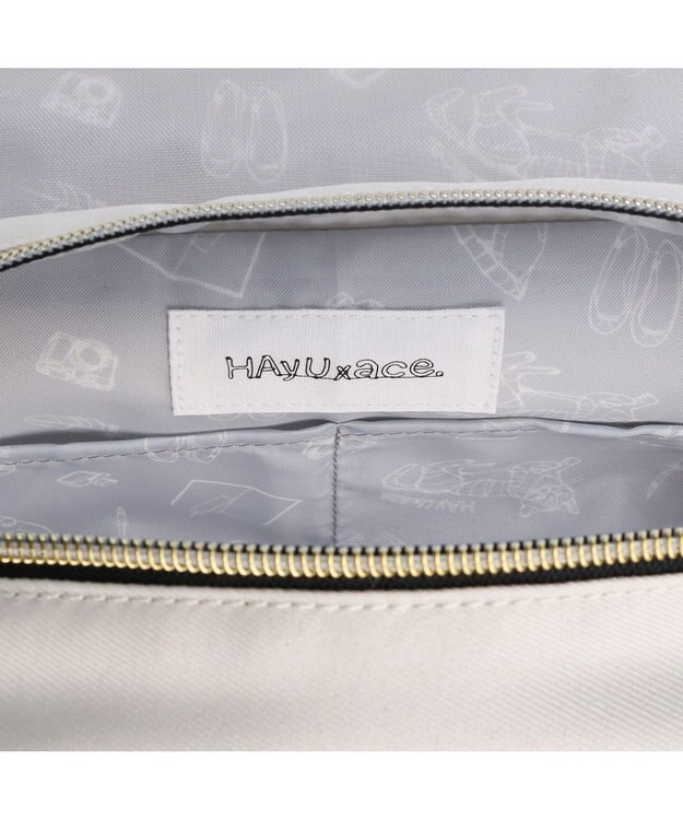 ACE BAGS & LUGGAGE HAyU × ace.  トラベルポーチ 猫柄 17826 アイボリー
