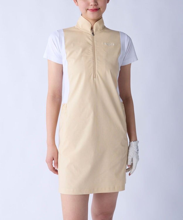 FILA GOLF／marie claire 【marie claire SPORT】 異素材MIXワンピース ベージュ