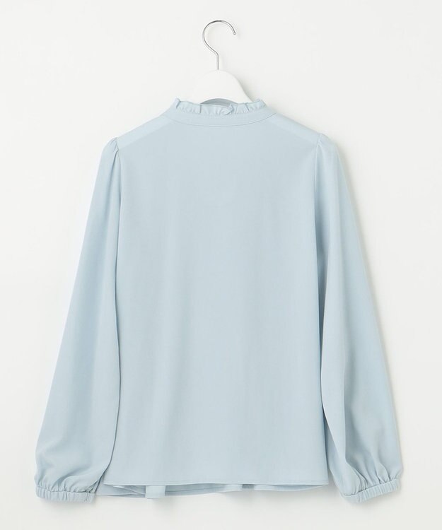 Feroux プリーツコンビ ブラウス スカイブルー系