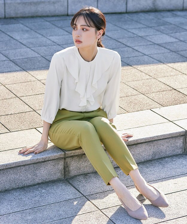 Tiaclasse 【洗える】フリルブラウス オフホワイト