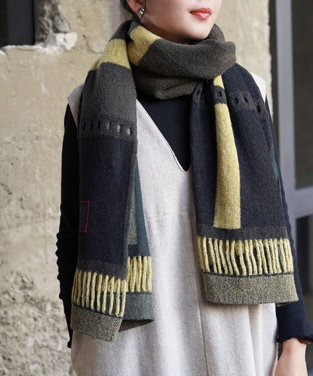 nitorito 【3WAY/秋冬向け/UNISEX】wadachi チェック柄 ストール khaki