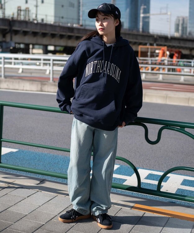 WEGO 【ユニセックス着用ITEM】ワッペンロゴパーカー ネイビー