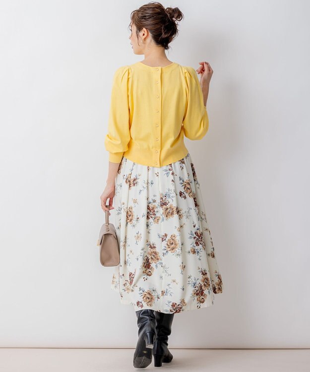 組曲 L 【前後着用可】BOREROタックプルオーバー ニット オレンジ系