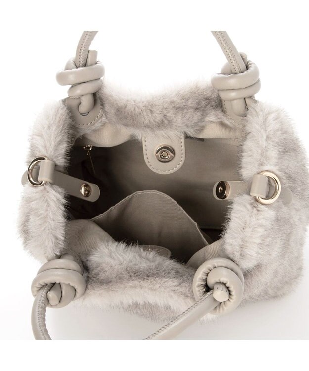 UNBILLION カシュカシュ cachecache / ミンク風フェイクファーノットハンドルバッグ GY