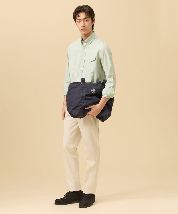 J.PRESS MEN コットンキャンバス オーバルトートバッグ ネイビー系