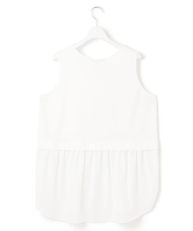 23区 L 【Lサイズ限定/好評につき新色追加】ナチュラルコットンベア タンクトップ ホワイト系