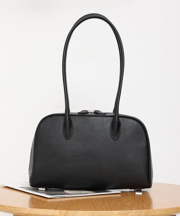 style code 【SNSで話題商品】本革ロングハンドルボストン　軽量　B5対応 ブラック