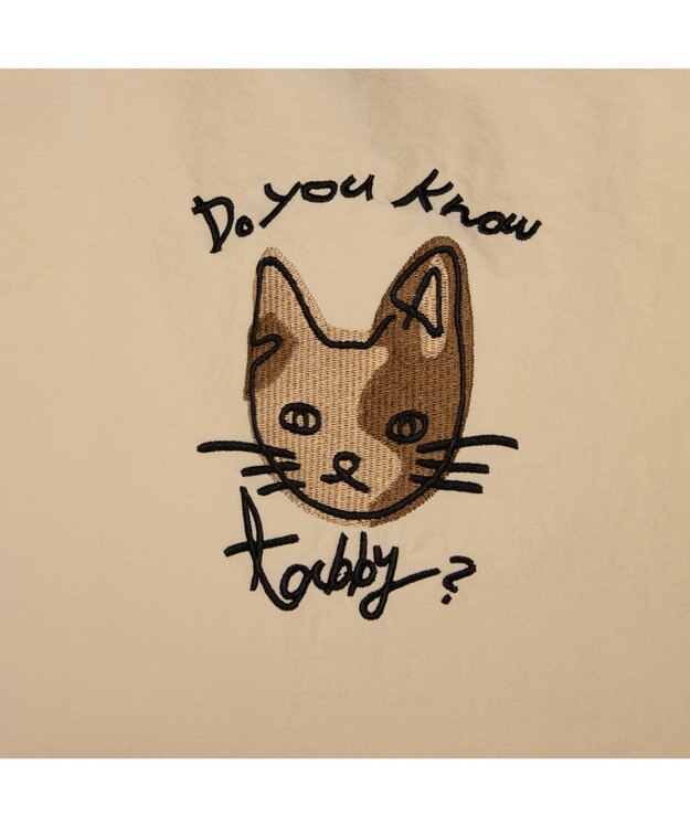 UNBILLION カシュカシュ cachecache / アニマルドローイング刺繍ナイロントート ベージュ