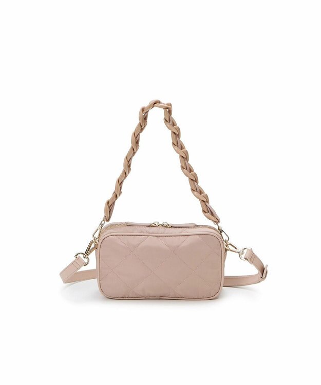 TOPKAPI 【TREASURE TOPKAPI】キルティング アクリルチェーン付 ショルダー バッグ ペールベージュ