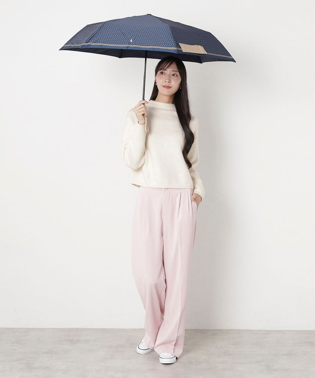 MOONBAT POLO RALPH LAUREN(ポロ ラルフローレン) ツイルドットポロポニー 雨傘 折りたたみ傘 ネイビーブルー
