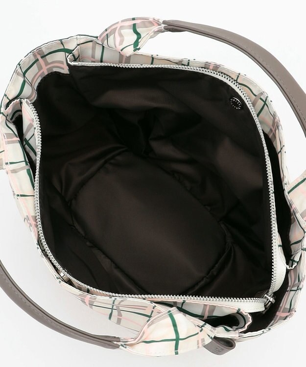 Y'SACCS 総柄プリントミニトートバッグ グレージュ（チェック柄）