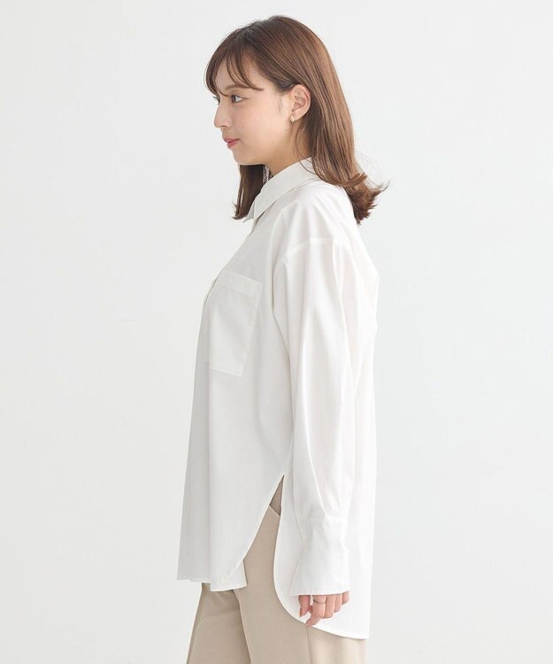 earth music&ecology ２ｗａｙマントスリーブシャツ Off White