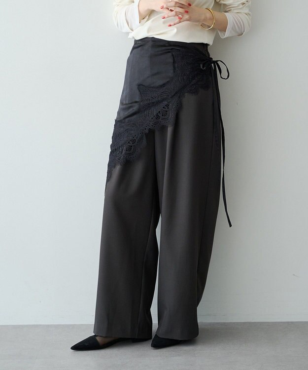 YECCA VECCA 【2点SET】レイヤードストレートパンツ Charcoal Gray