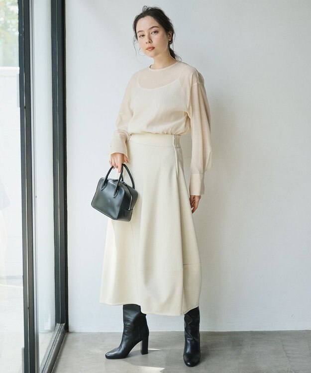 #Newans シアープルオーバーシャツ アイボリー系