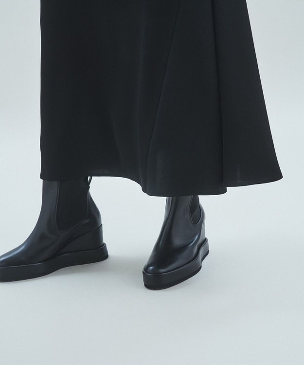 GRACE CONTINENTAL サテンミリタリーロングスカート ブラック