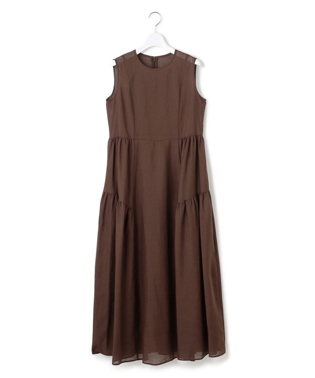 23区 【一部店舗限定/接触冷感/洗える】ラミータンブラー ノースリーブ ワンピース ダークブラウン系