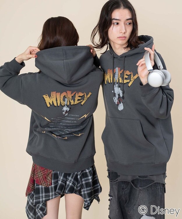 WEGO 【ユニセックス着用ITEM/25年秋冬新作】DISNEYグラフィックプルオーバー スミクロ