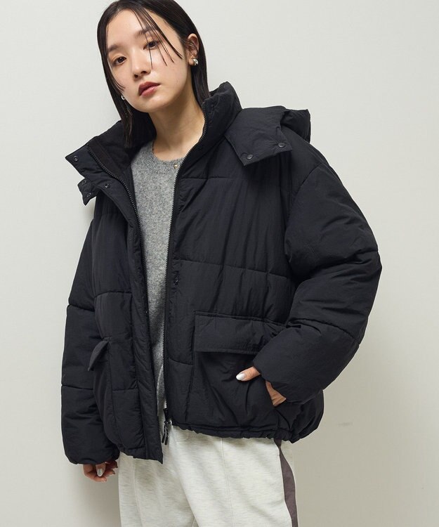 Green Parks ライトファイバーフーディブルゾン Black