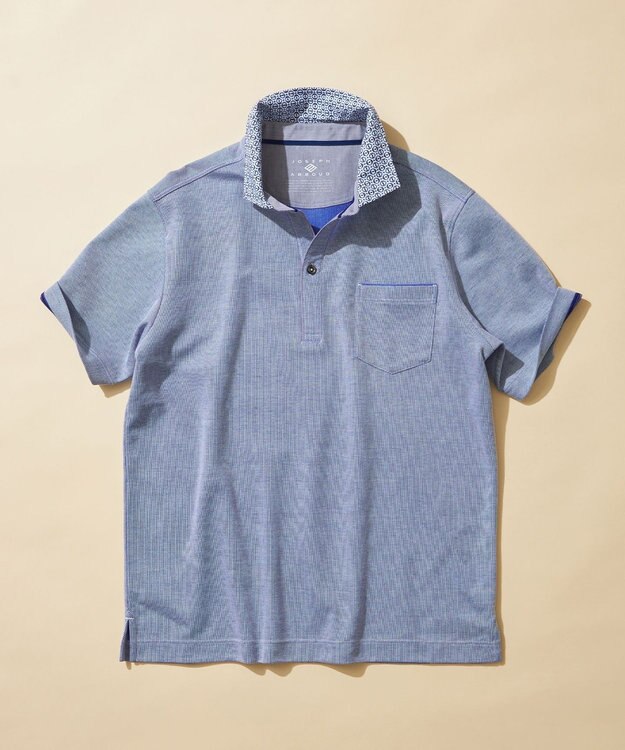 JOSEPH ABBOUD 【キングサイズ・オーガニックコットン使用】ダディ ポロシャツ ダルブルー系