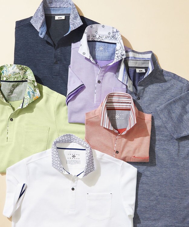 JOSEPH ABBOUD 【キングサイズ・オーガニックコットン使用】ダディ ポロシャツ ホワイト系