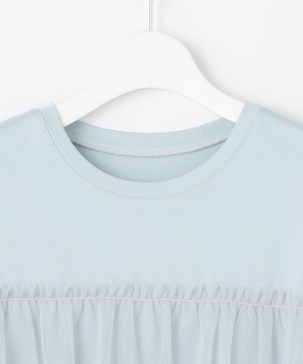 Feroux チュールコンビカットソー スカイブルー系