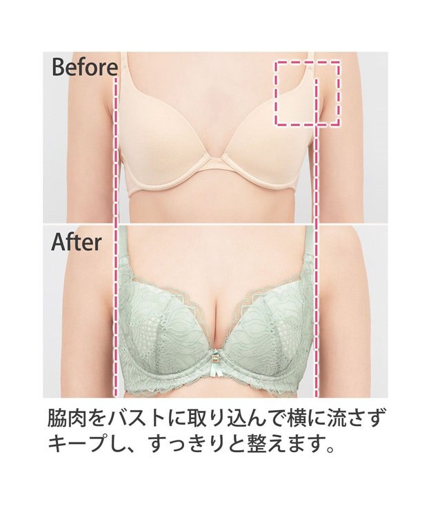 BRADELIS New York 【BRADELIS New York / 育乳ブラ・STEP2 寄せる】　ナオミステップ2ブラ22A1 ライトグリーン