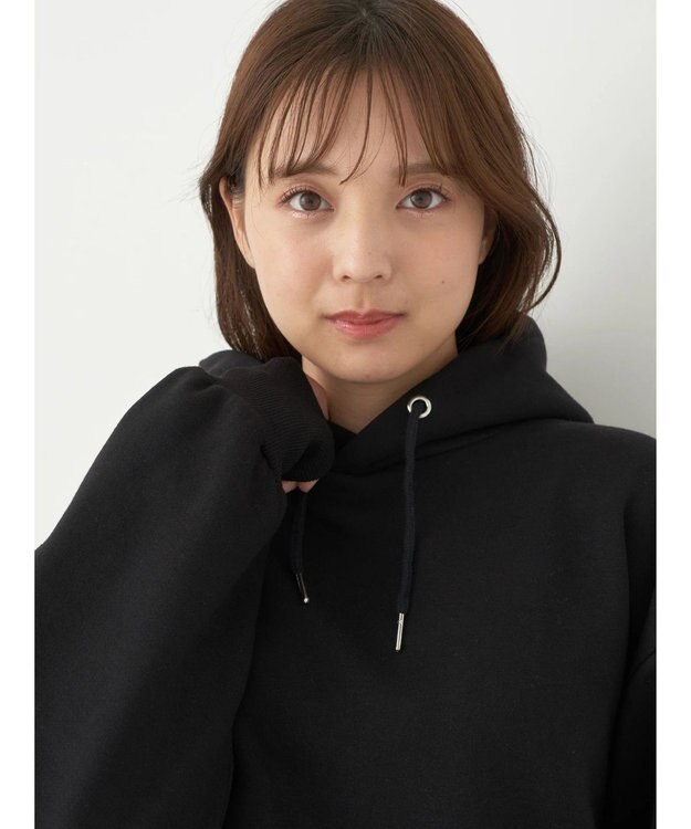 earth music&ecology 裏起毛パーカー Black