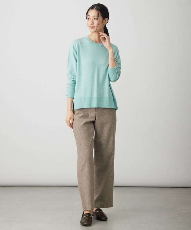 J.PRESS LADIES CASHMERE BLEND クルーネック ニット ミントグリーン系