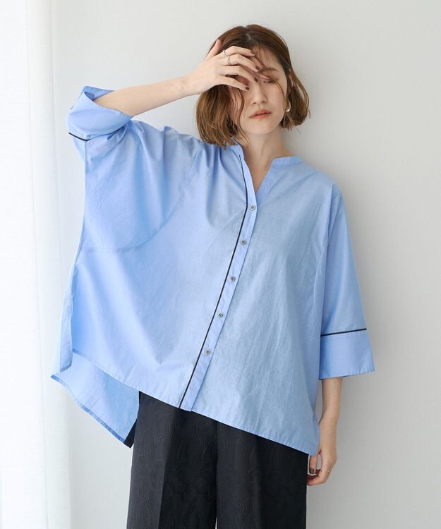 YECCA VECCA ペーパータッチドルマンシャツ Blue