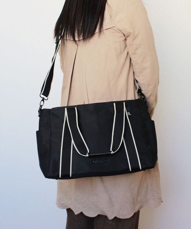 ROOTOTE 1478【撥水・A4サイズ収納】LT.アーキャトル.7ポケッツ-テープ-A 01：ブラック