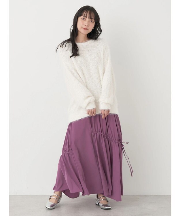 earth music&ecology ドロストギャザーフレアスカート Pink