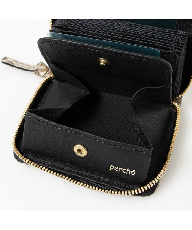 UNBILLION ペルケ perche / ダイヤモンドパイソン・ジャバラカートウォレット ブラック