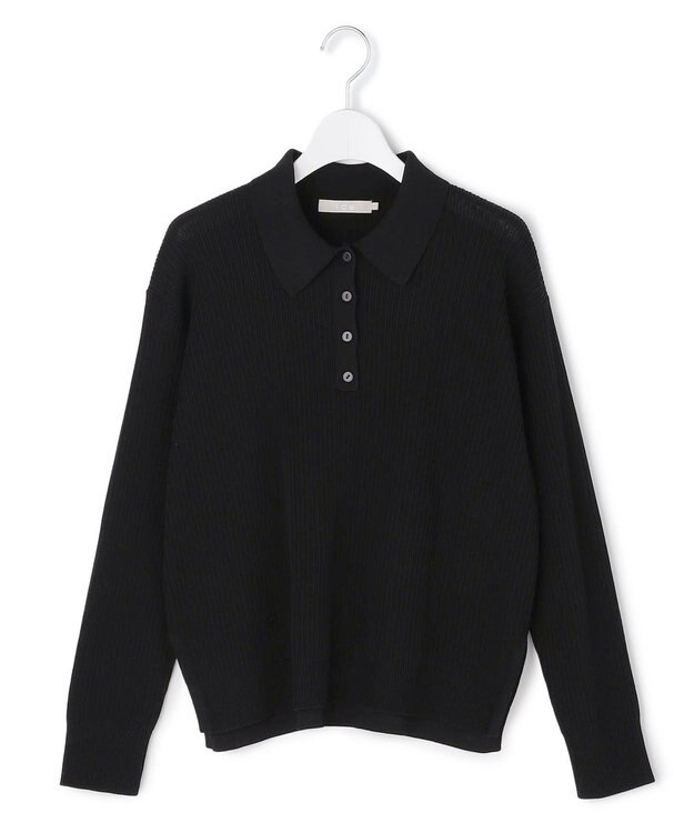 ICB L マーセライズコットンポロ ニット ブラック