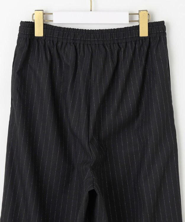 ANY SIS 【洗える】ラメキライージードロスト パンツ ブラックストライプ