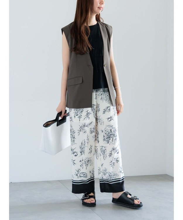 Te chichi 麻調Yカラージレ チャコールグレー