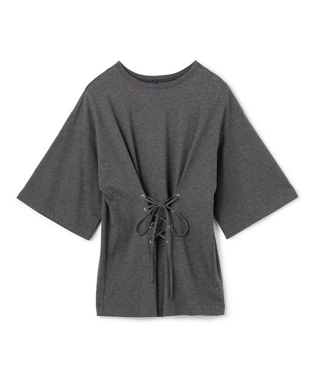 uncrave プレーンジャージー 2WAYレースアップトップス チャコール